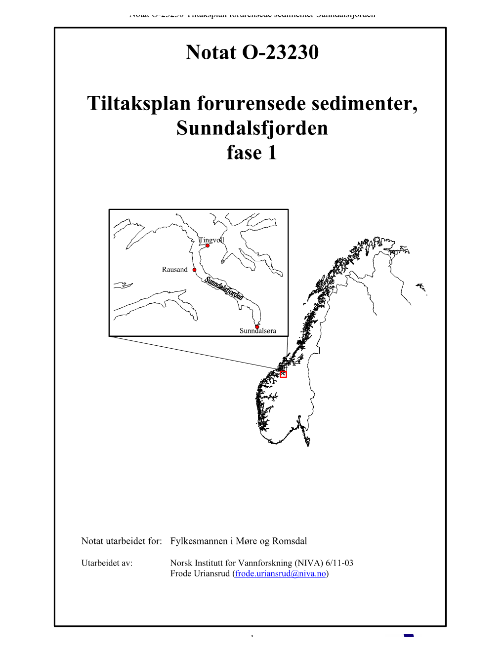 Rapport Tiltak Sunndalsfjorden