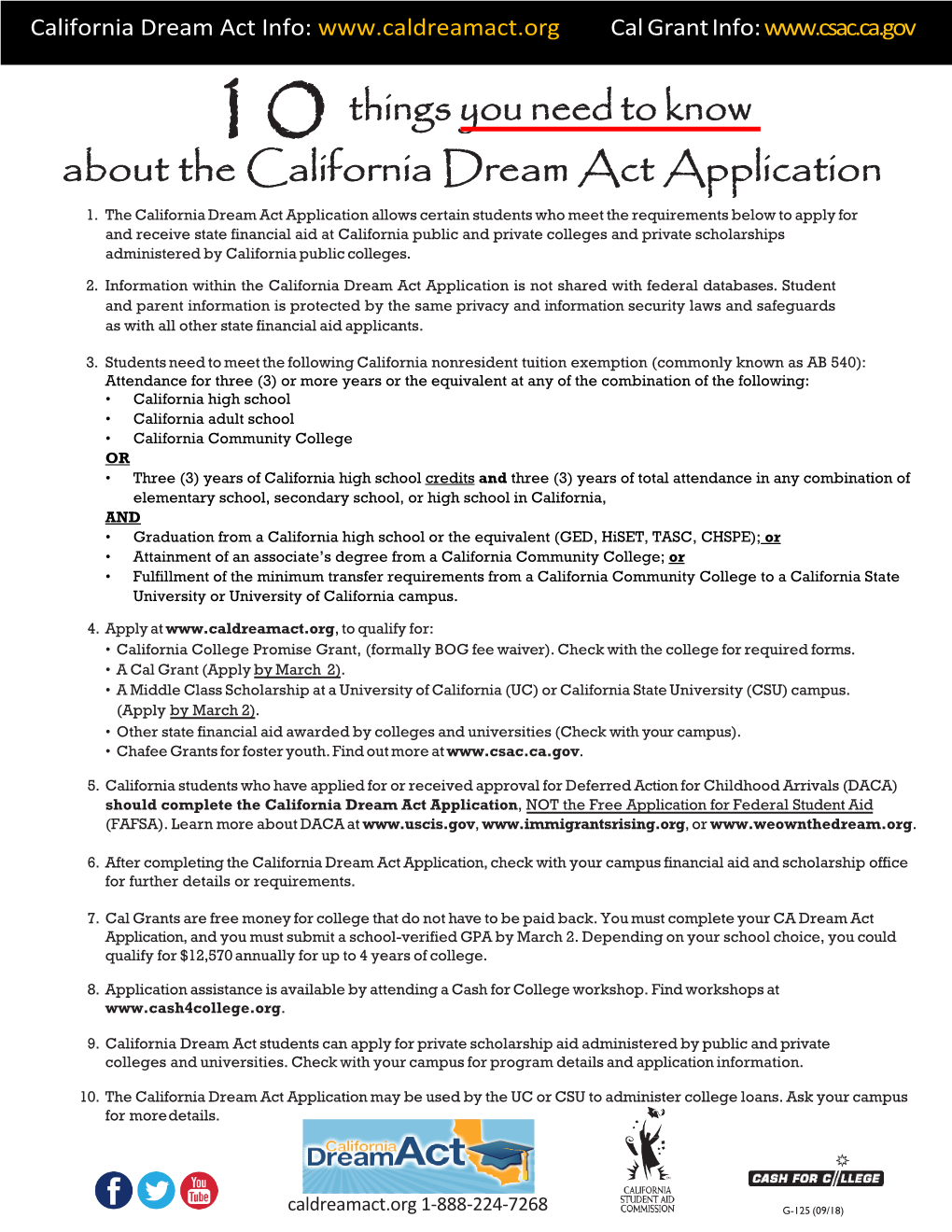 Things You Need to Know About the California Dream Act Application