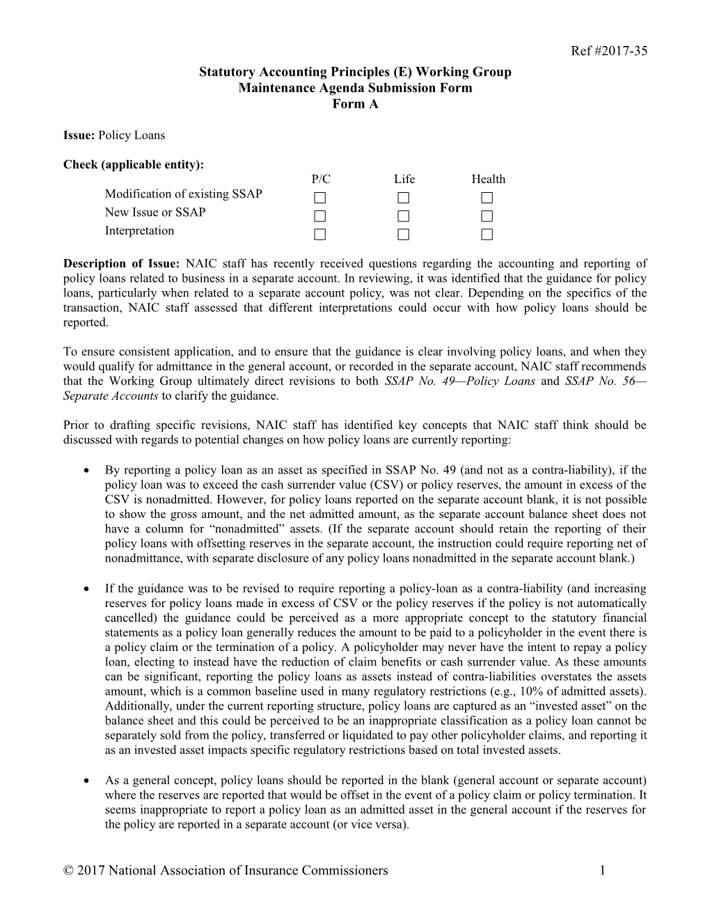 Statutory Accounting Principles Working Group s3