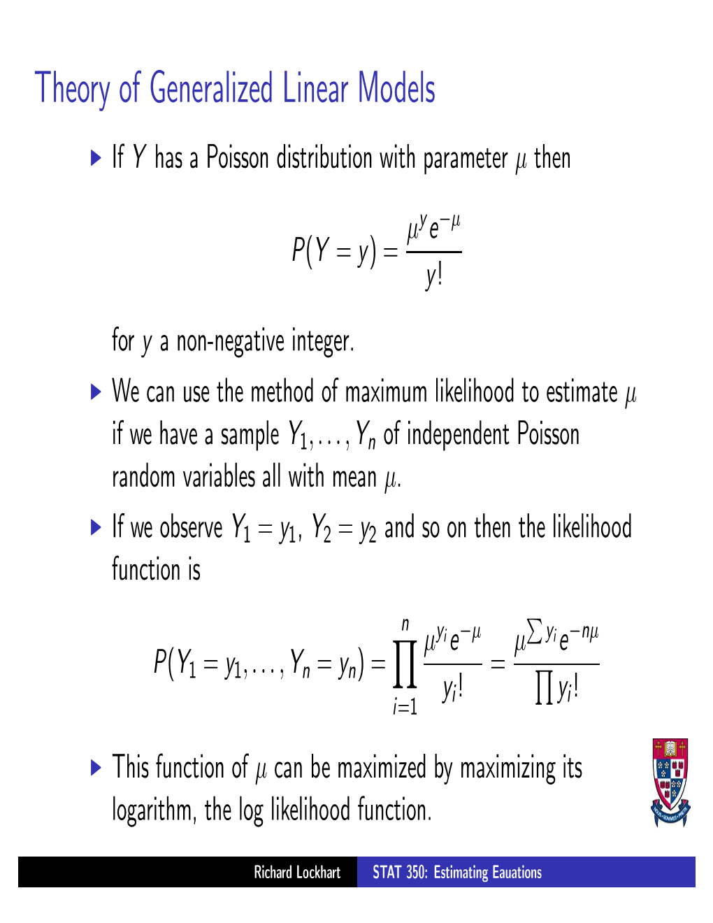 Theory of Generalized Linear Models