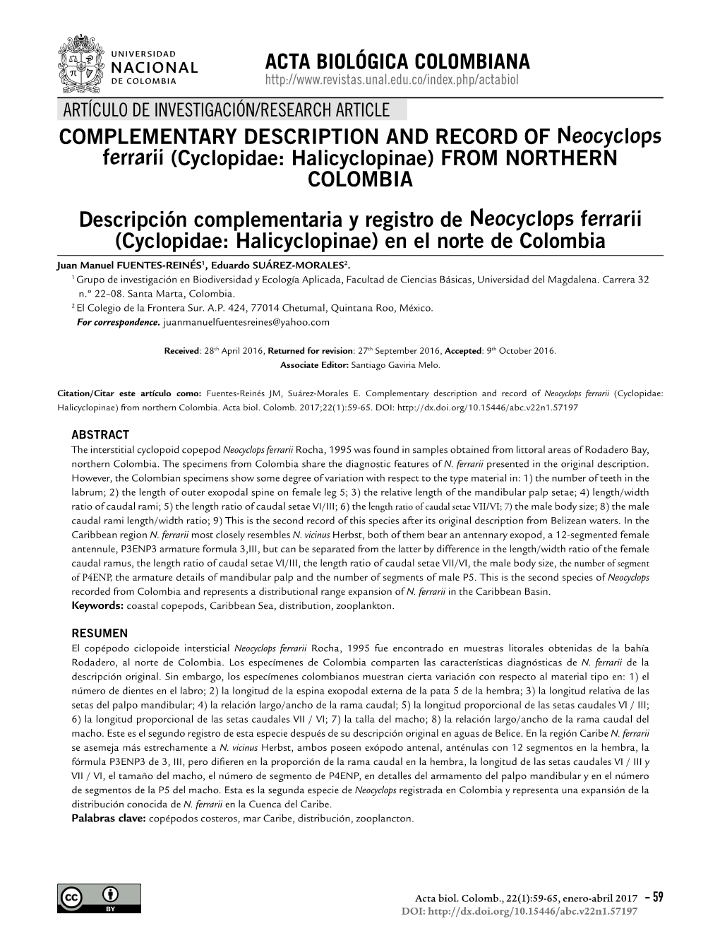 Cyclopidae: Halicyclopinae