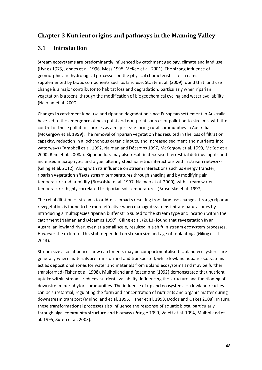 Chapter 3 Nutrient Origins and Pathways in the Manning Valley