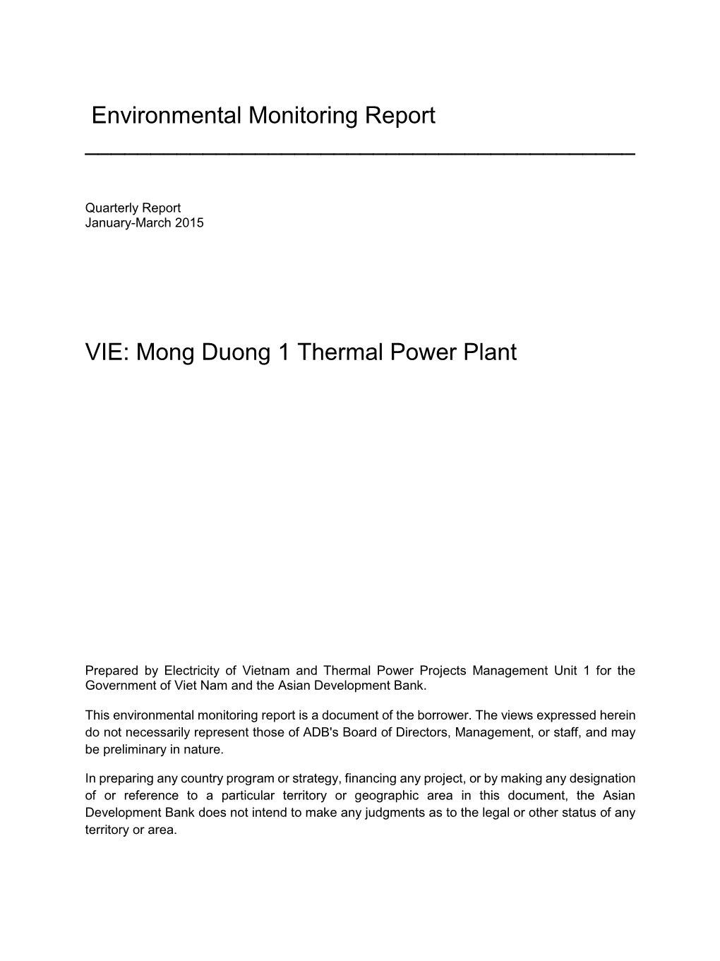 Environmental Monitoring Report ______