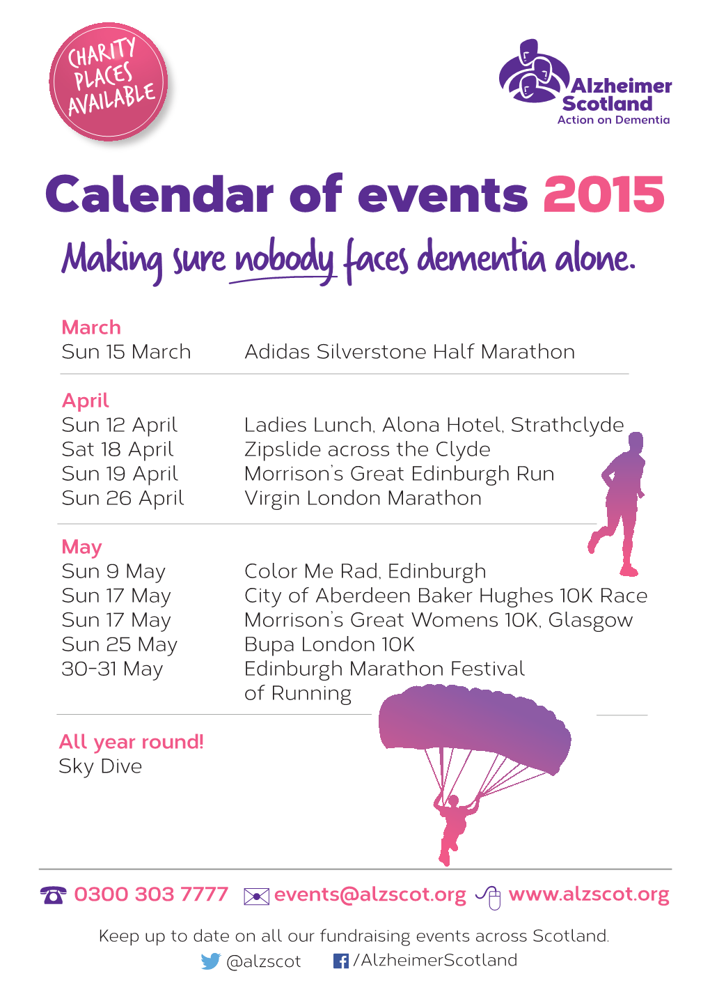Calendar of Events 2015 Making Sure Nobody Faces Dementia Alone