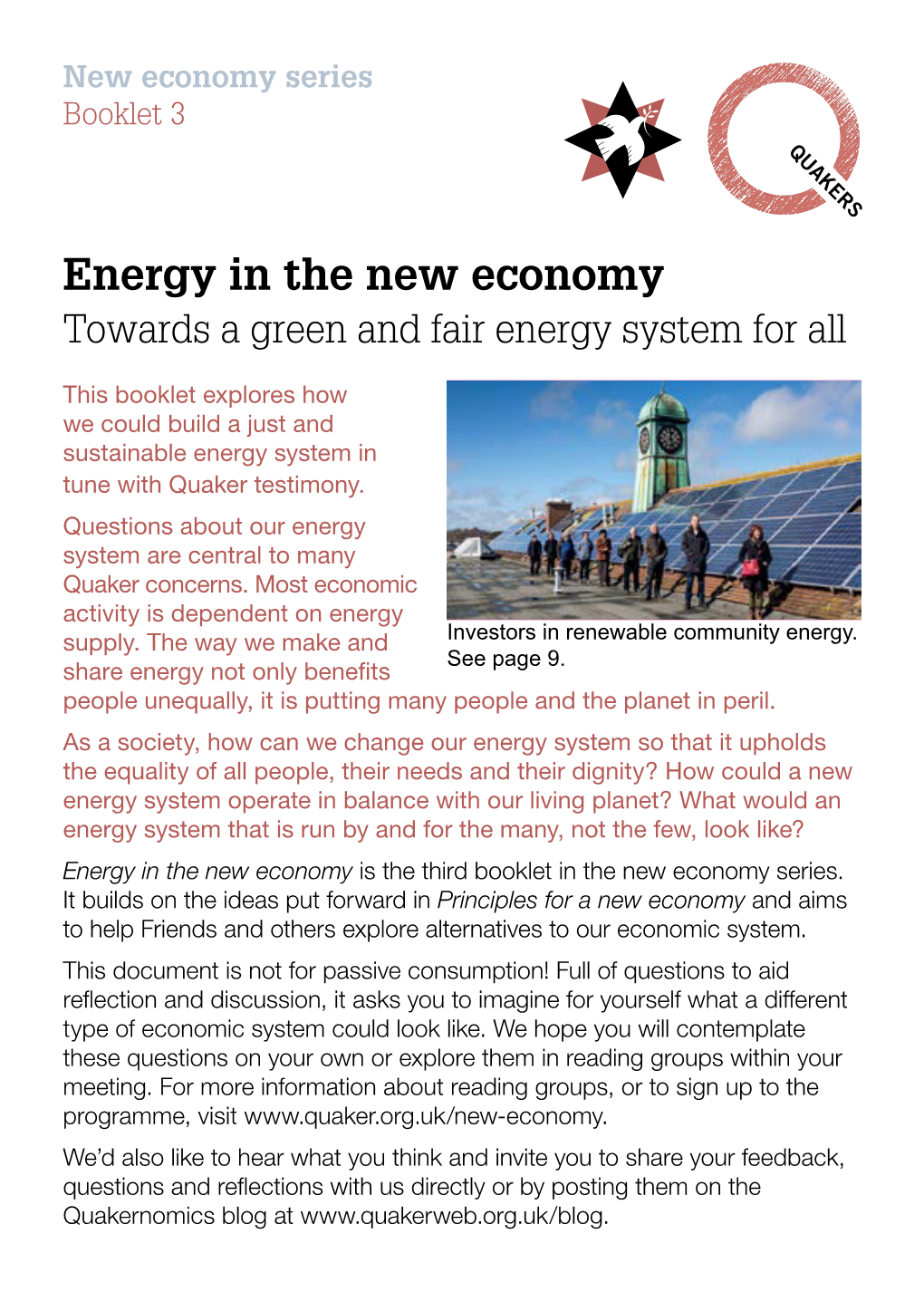 Energy in the New Economy Towards a Green and Fair Energy System for All