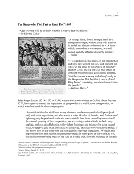 The Gunpowder Plot: Fact Or Royal Plot? 1605 1