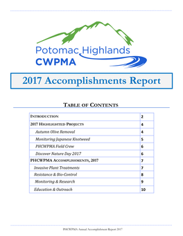 2017 Accomplishments Report