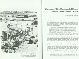 Colorado: the Centennial State in the Bicentennial Year