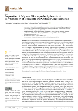 Preparation of Polyurea Microcapsules by Interfacial Polymerization of Isocyanate and Chitosan Oligosaccharide