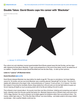 David Bowie Caps His Career with ‘Blackstar’