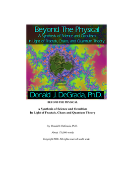 Beyond the Physical a Synthesis of Science and Occultism in Light Of