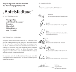 „Apfelstädtaue“ „Apfelstädtaue“ Hofmann Mit Ihren Mitgliedsgemeinden Verwaltungsgemeinschaftsvorsitzender