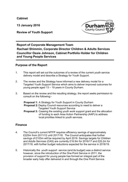 Review of Youth Support