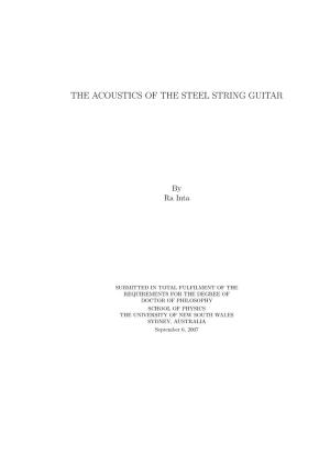 The Acoustics of the Steel String Guitar