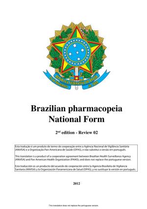 Brazilian Pharmacopeia National Form