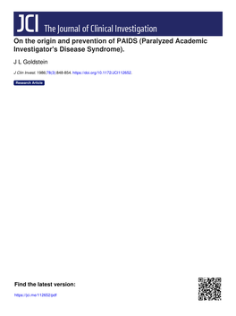 On the Origin and Prevention of PAIDS (Paralyzed Academic Investigator's Disease Syndrome)