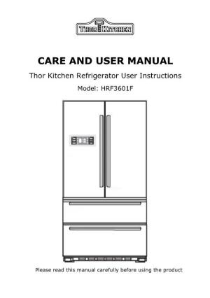 HRF3601F THOR Refrigerator/Freezer User Manual