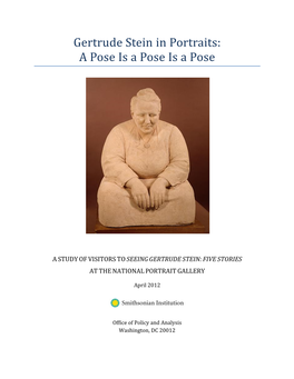 Gertrude Stein in Portraits: a Pose Is a Pose Is a Pose