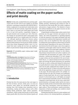 Effects of Matte Coating on the Paper Surface and Print Density