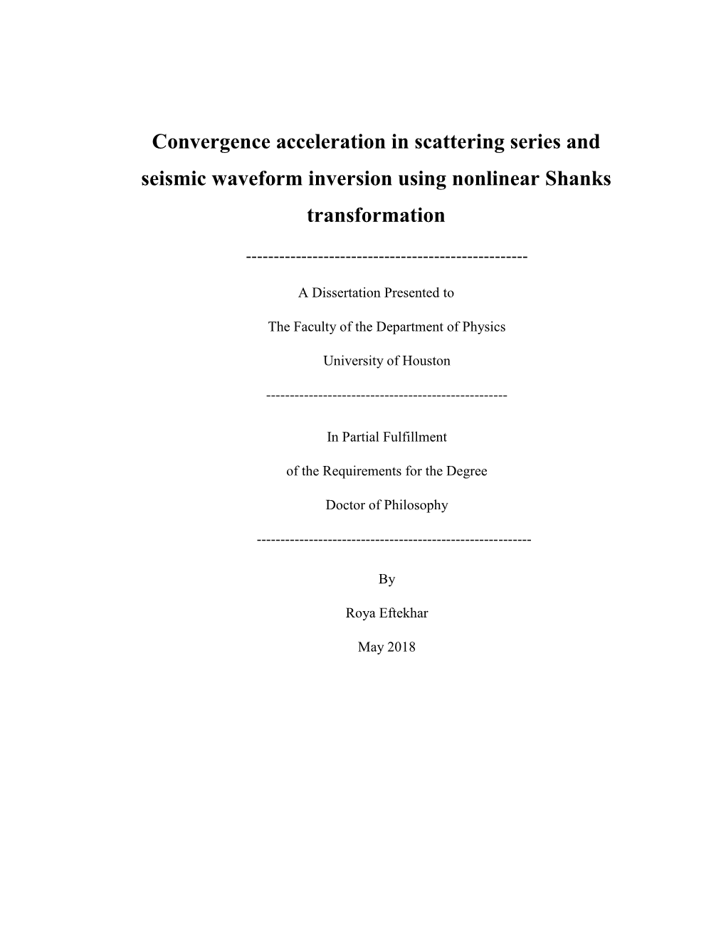 Convergence Acceleration in Scattering Series and Seismic Waveform Inversion Using Nonlinear Shanks