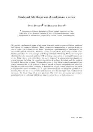 Conformal Field Theory out of Equilibrium: a Review Denis Bernard