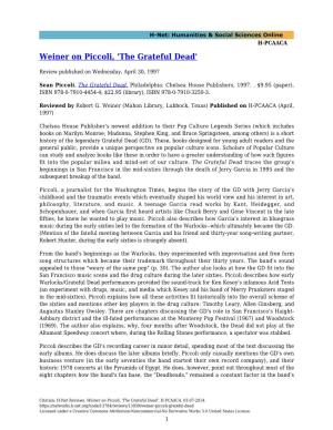 Weiner on Piccoli, 'The Grateful Dead'
