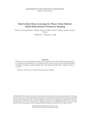 End-To-End Deep Learning for Phase Noise-Robust Multi-Dimensional Geometric Shaping