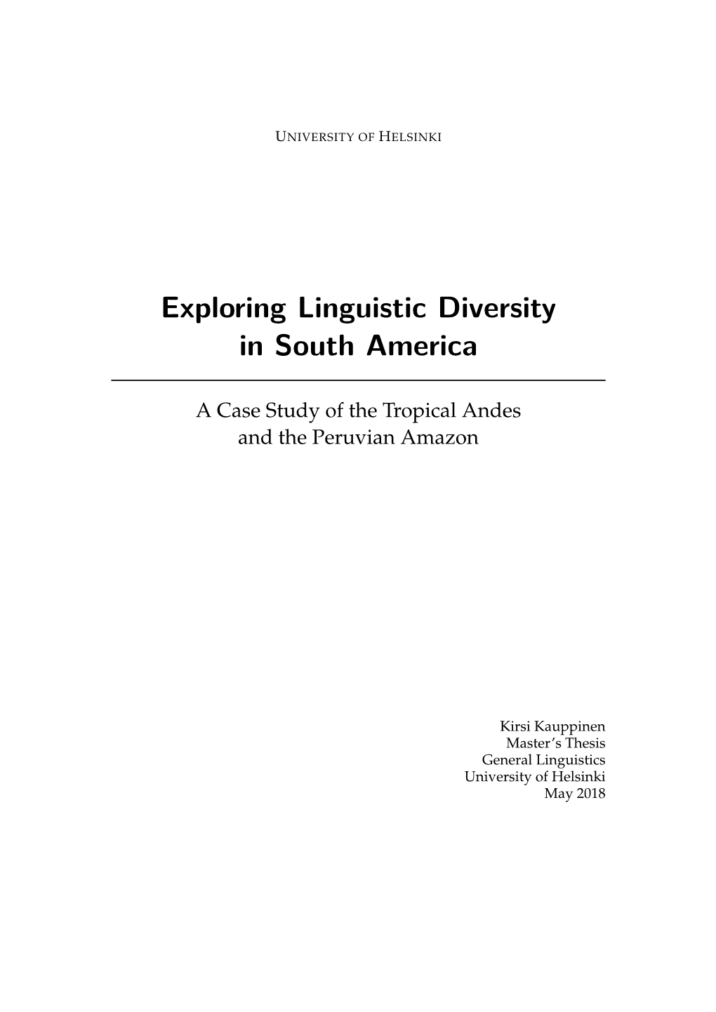 Exploring Linguistic Diversity in South America