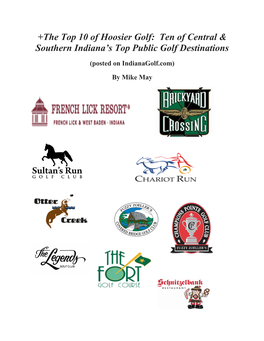 Ten of Central & Southern Indiana's Top Public Golf