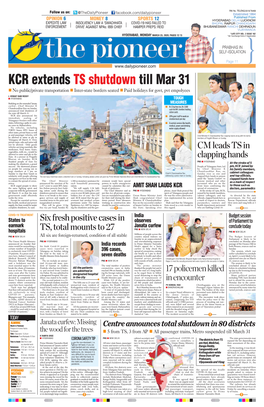 KCR Extends TS Shutdown Till Mar 31  No Public/Private Transportation  Inter-State Borders Seated  Paid Holidays for Govt, Pvt Empolyees
