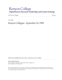 Kenyon Collegian Archives