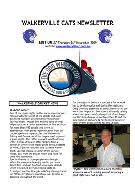 Walkerville Cats Newsletter