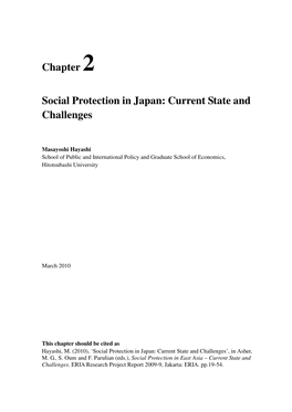 Chapter 2 Social Protection in Japan: Current State and Challenges