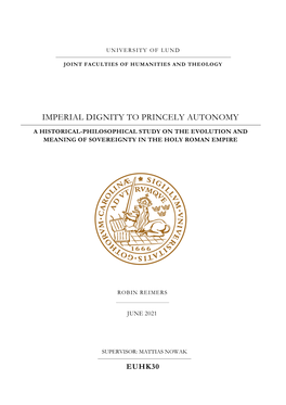 Imperial Dignity to Princely Autonomy