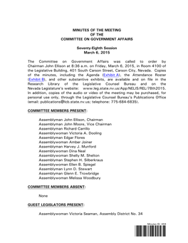 Committee on Government Affairs-March 6, 2015