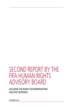 Second Report by the Fifa Human Rights Advisory Board Including the Board’S Recommendations and Fifa’S Responses