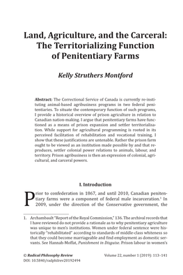 The Territorializing Function of Penitentiary Farms