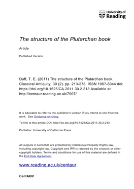 The Structure of the Plutarchan Book