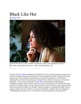 Black Like Her by Jelani Cobb June 15, 2015
