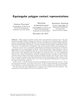 Equiangular Polygon Contact Representations