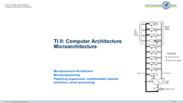 TI II: Computer Architecture Microarchitecture