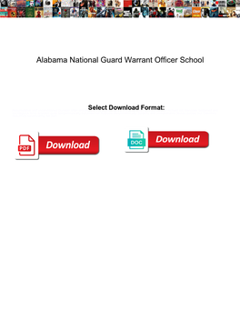 Alabama National Guard Warrant Officer School