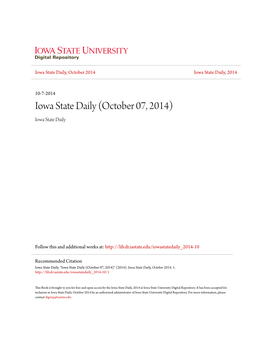 Iowa State Daily (October 07, 2014) Iowa State Daily