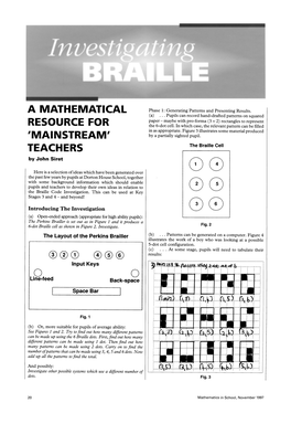 Investigating Braille