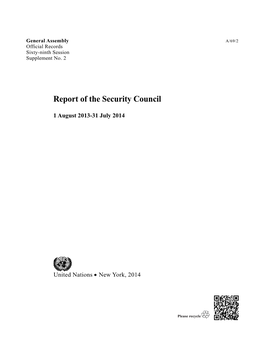 Report of the Security Council