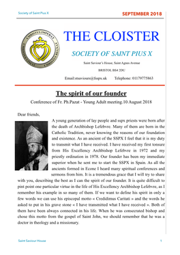 The Cloister Society of Saint Pius X