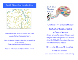 South Stour Churches Festival “Craftsman's Art & Music's Measure