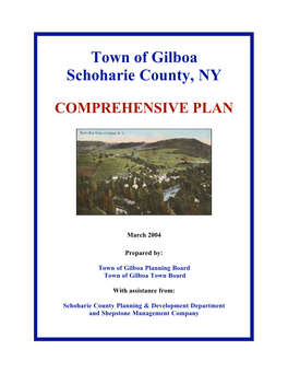 Town of Gilboa Schoharie County, NY COMPREHENSIVE PLAN