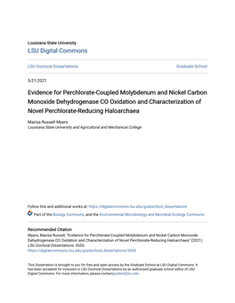 Evidence for Perchlorate-Coupled Molybdenum and Nickel Carbon Monoxide Dehydrogenase CO Oxidation and Characterization of Novel Perchlorate-Reducing Haloarchaea