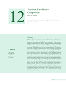 Southern Pine Beetle Competitors Fred M